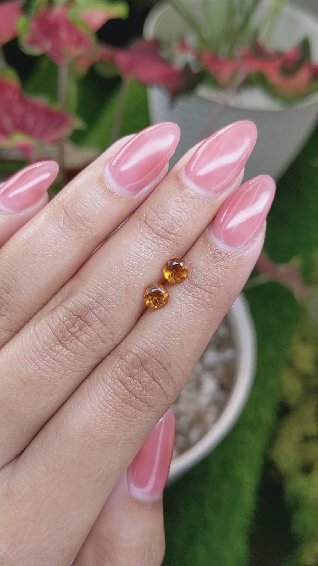 0.93&nbsp;Ct.Tw.Total Carat Weight Orange Madeira Citrine Pair from Brazil Size Video