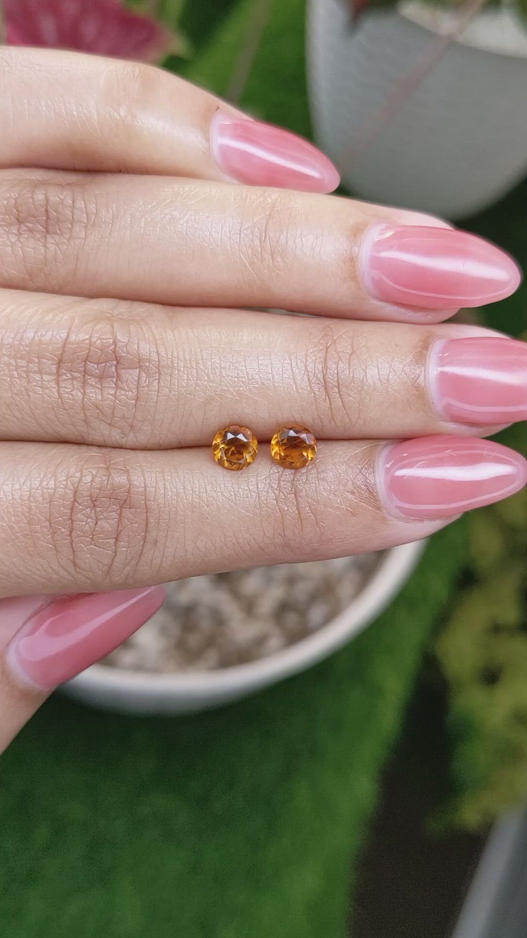 0.93&nbsp;Ct.Tw.Total Carat Weight Orange Madeira Citrine Pair from Brazil Size Video