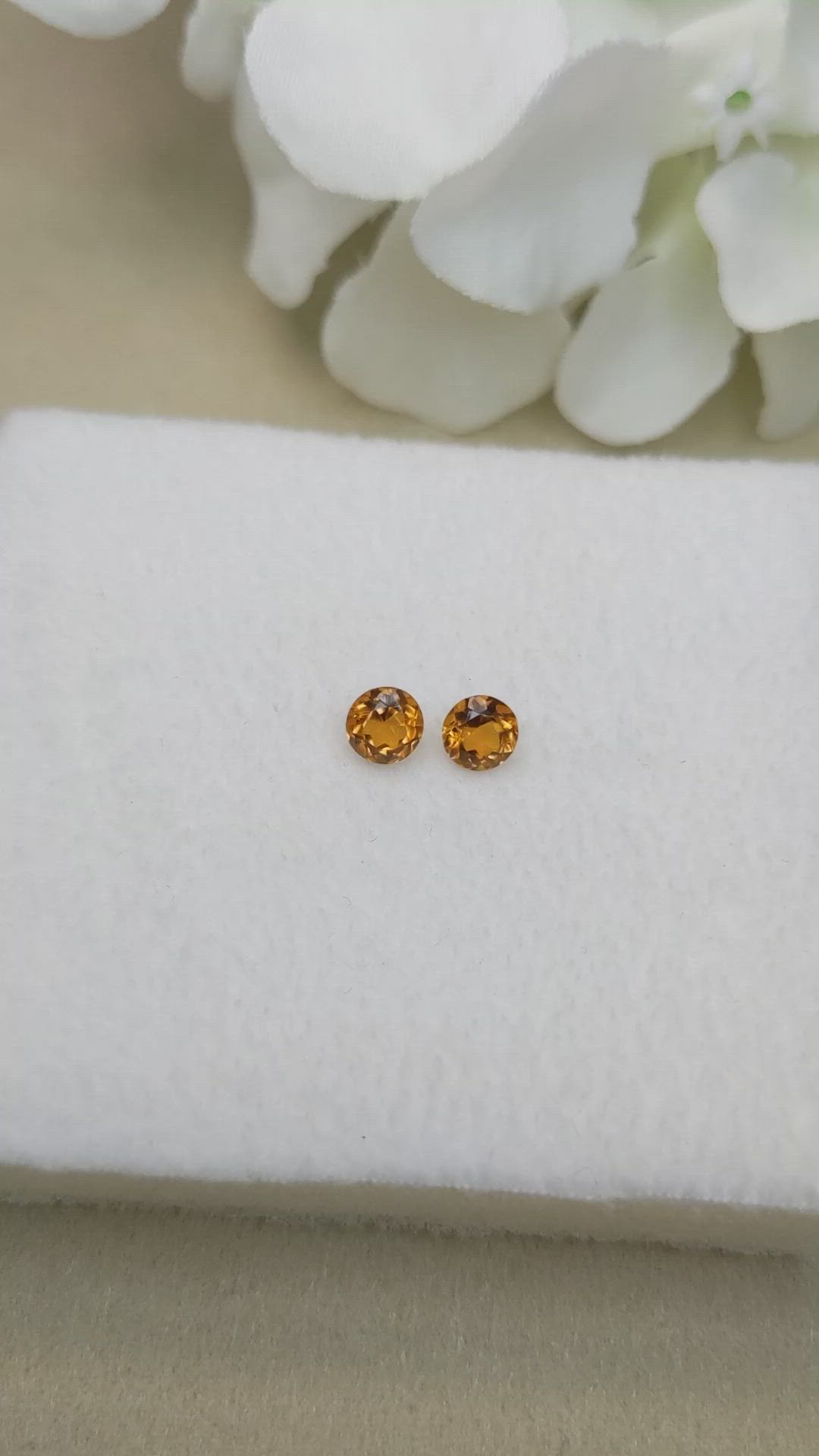 0.91 Ct.Tw.Total Carat Weight Orange Madeira Citrine Pair from Brazil Size Video