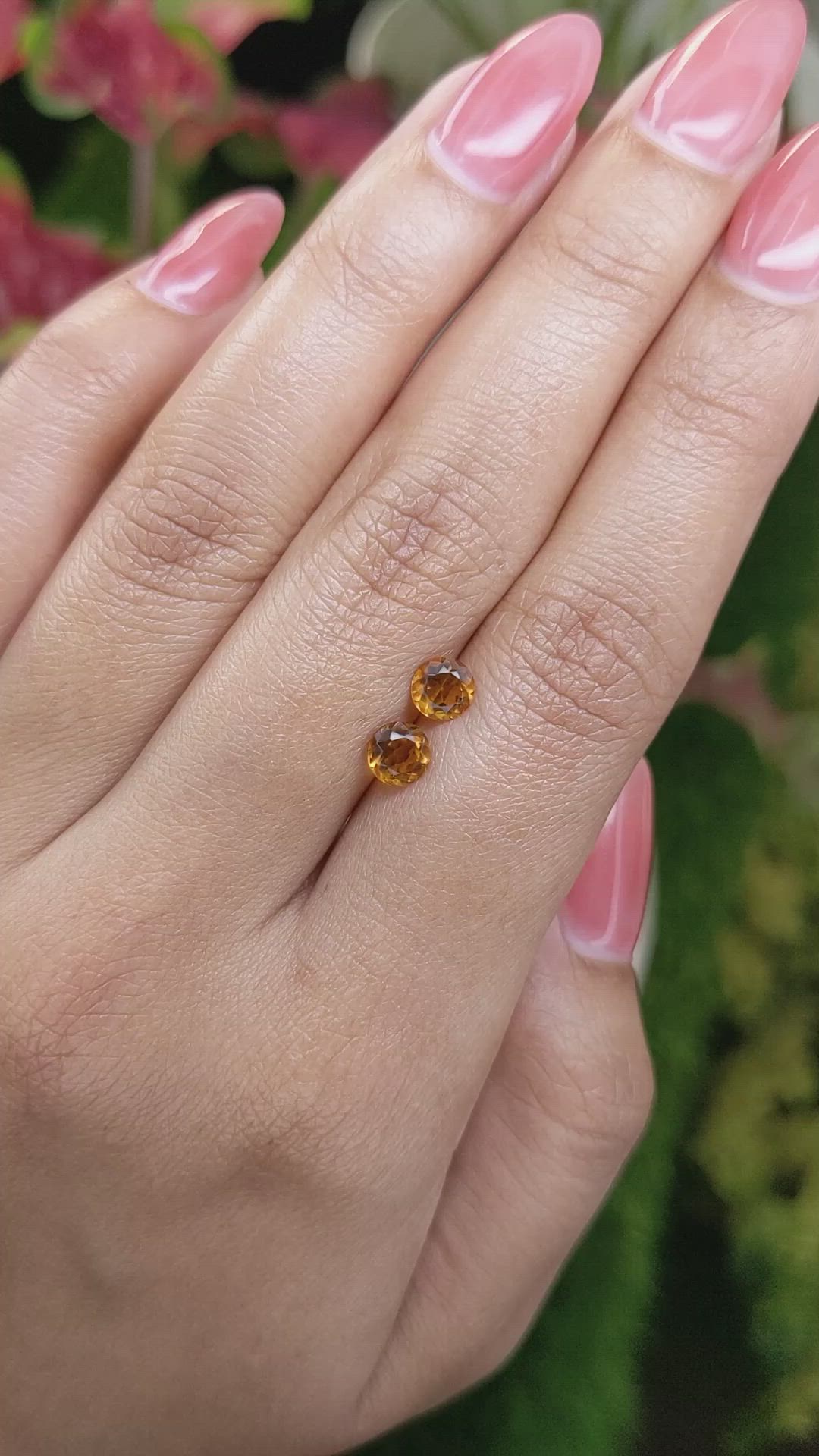 0.91 Ct.Tw.Total Carat Weight Orange Madeira Citrine Pair from Brazil Size Video