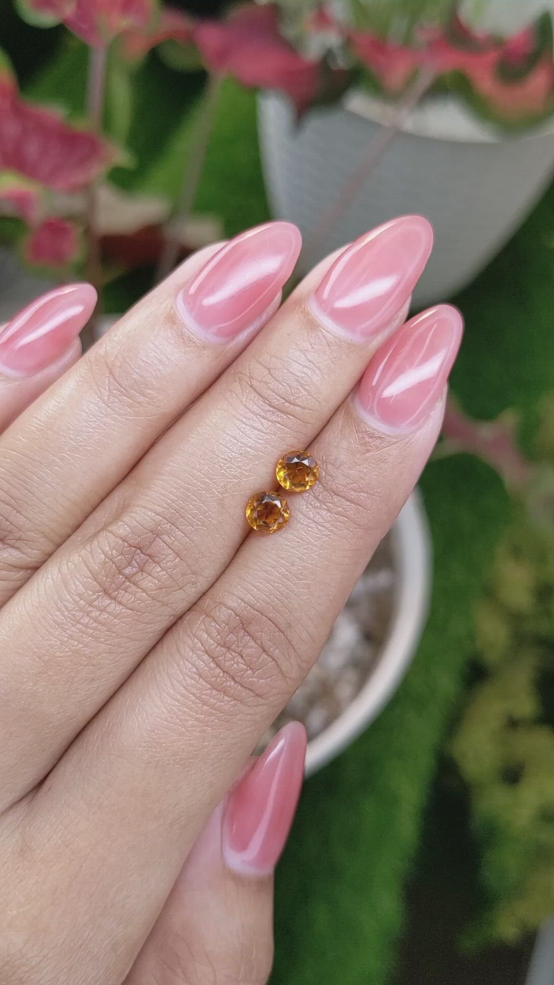 0.91 Ct.Tw.Total Carat Weight Orange Madeira Citrine Pair from Brazil Size Video