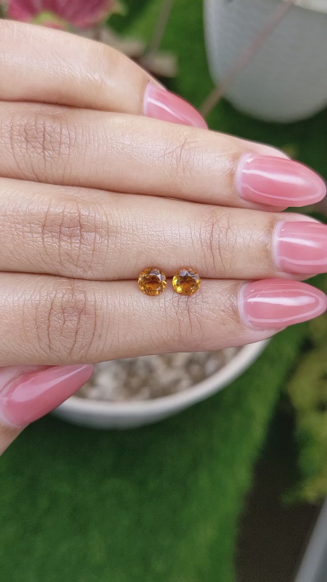 0.91 Ct.Tw.Total Carat Weight Orange Madeira Citrine Pair from Brazil Size Video