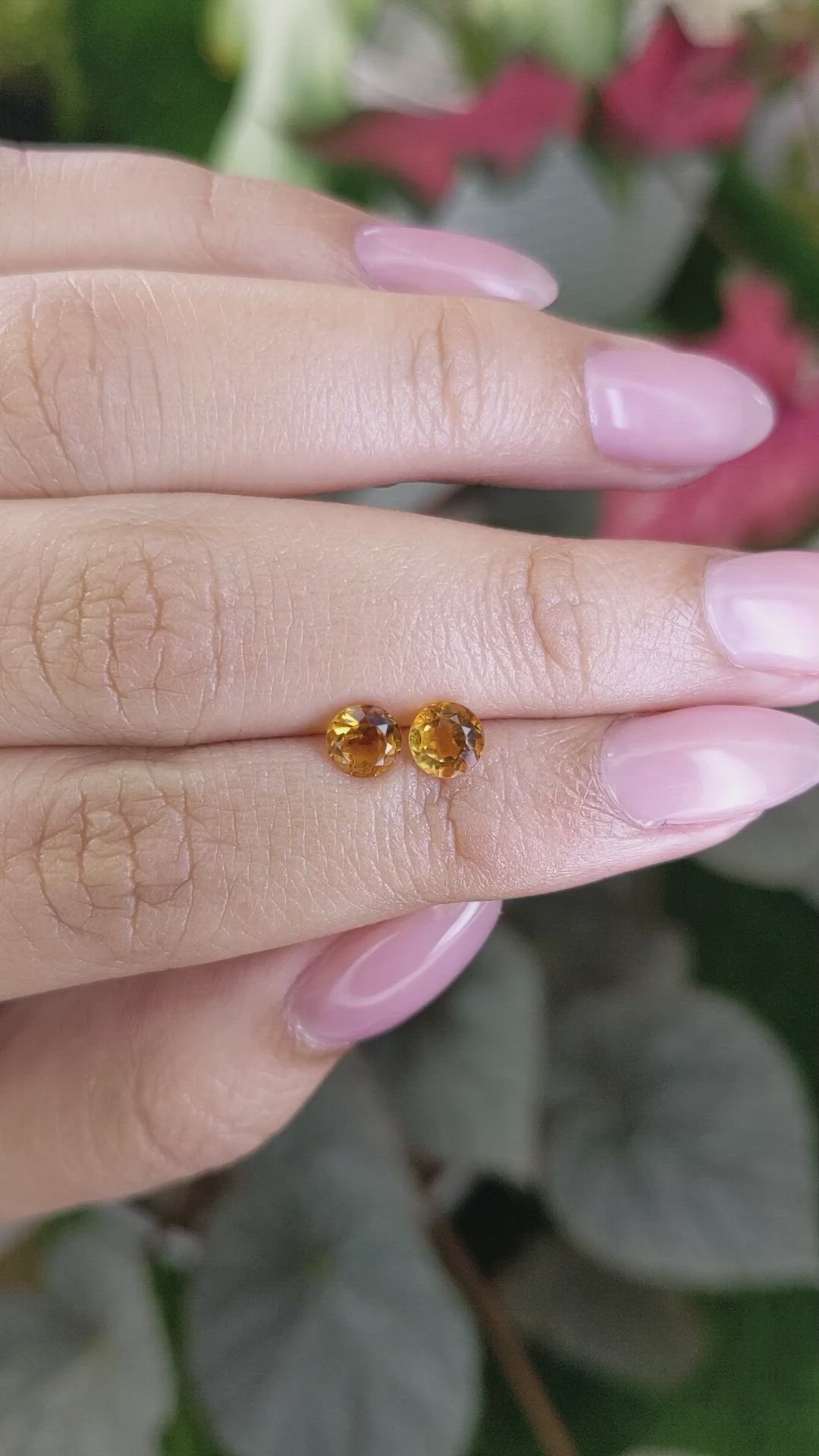0.94&nbsp;Ct.Tw.Total Carat Weight Yellowish Orange Madeira Citrine Pair from Brazil Size Video