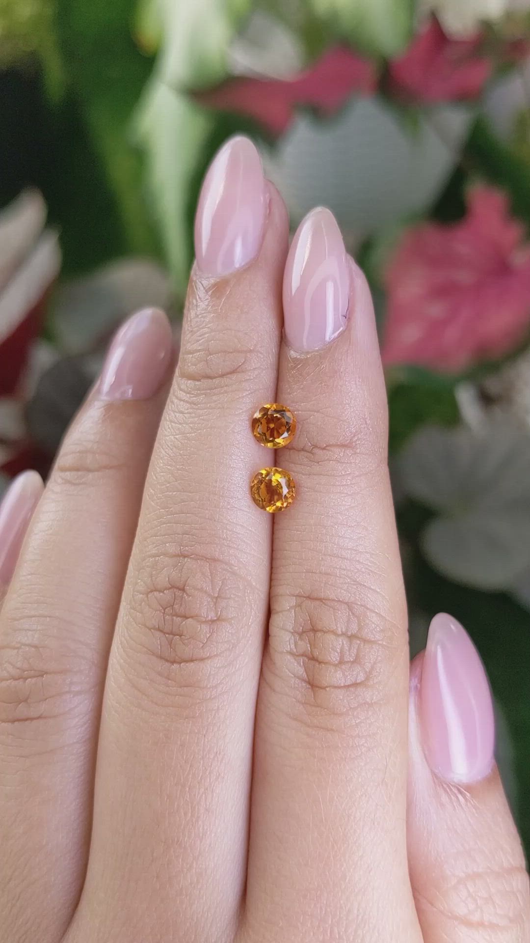 0.88 Ct.Tw.Total Carat Weight Orange Madeira Citrine Pair from Brazil Size Video