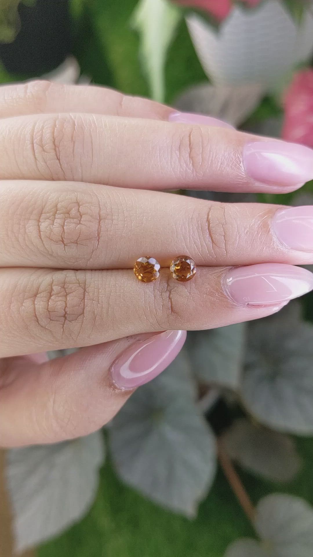 0.88 Ct.Tw.Total Carat Weight Orange Madeira Citrine Pair from Brazil Size Video