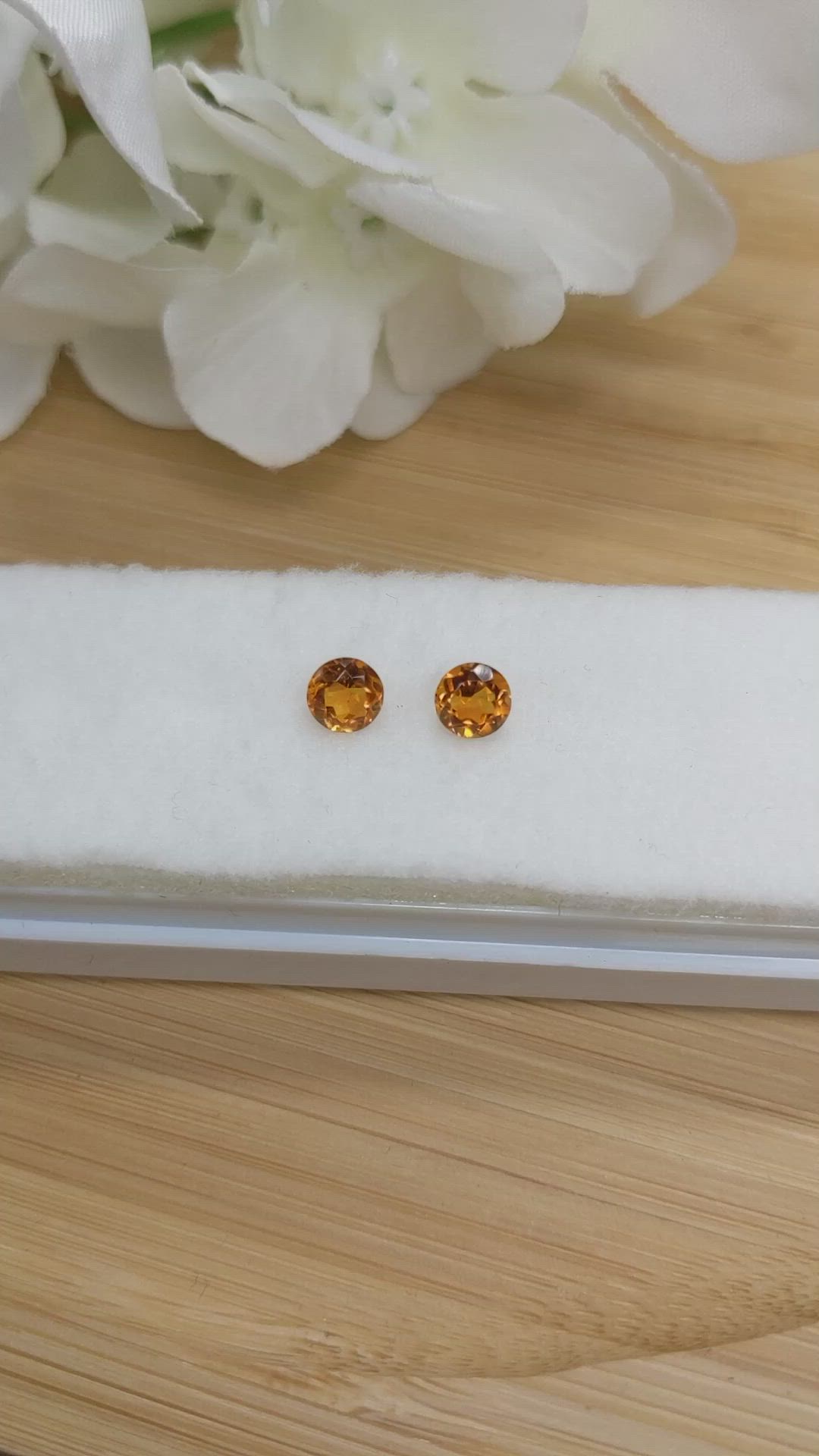 0.88 Ct.Tw.Total Carat Weight Orange Madeira Citrine Pair from Brazil Size Video
