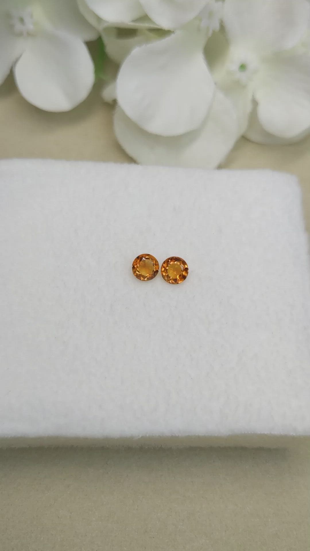 0.84&nbsp;Ct.Tw.Total Carat Weight Yellowish Orange Madeira Citrine Pair from Brazil Size Video
