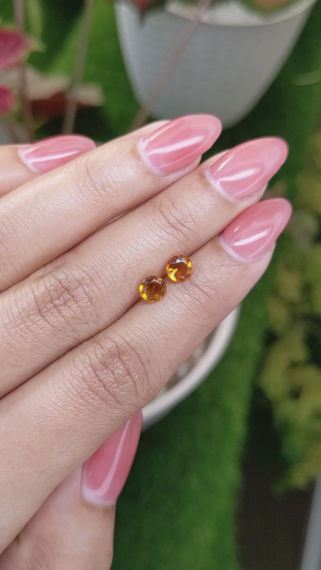 0.84&nbsp;Ct.Tw.Total Carat Weight Yellowish Orange Madeira Citrine Pair from Brazil Size Video