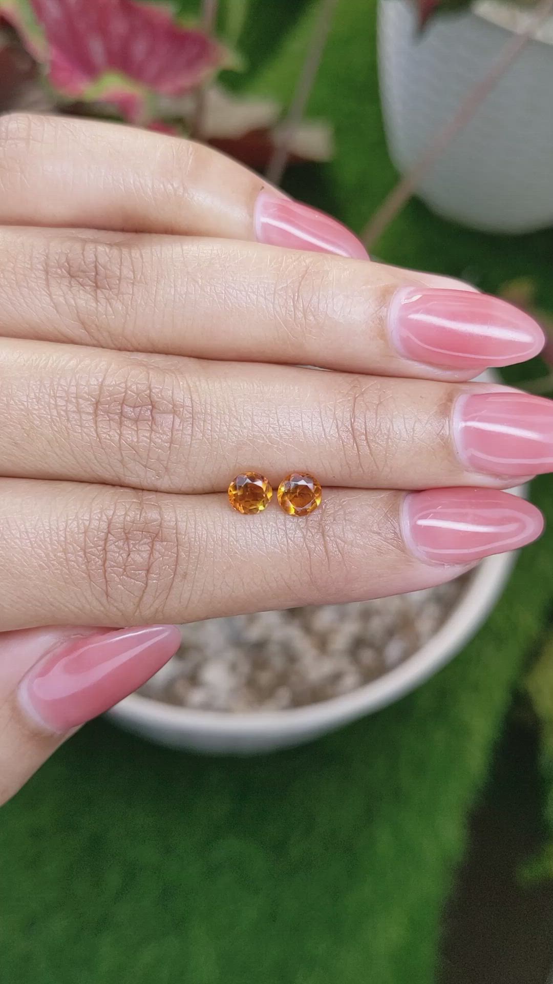 0.84&nbsp;Ct.Tw.Total Carat Weight Yellowish Orange Madeira Citrine Pair from Brazil Size Video