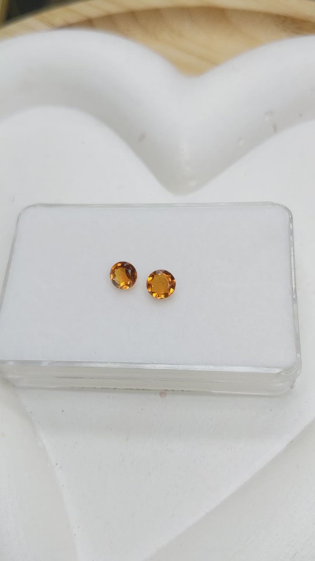 0.90 Ct.Tw.Total Carat Weight Orange Madeira Citrine Pair from Brazil Size Video