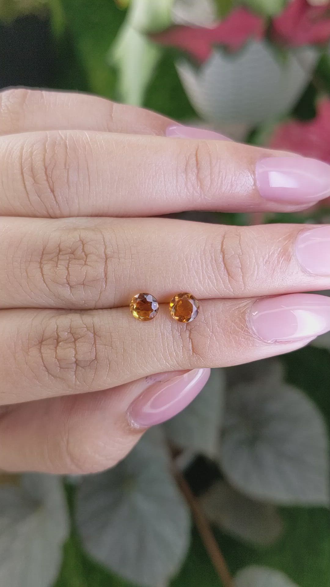 0.90 Ct.Tw.Total Carat Weight Orange Madeira Citrine Pair from Brazil Size Video