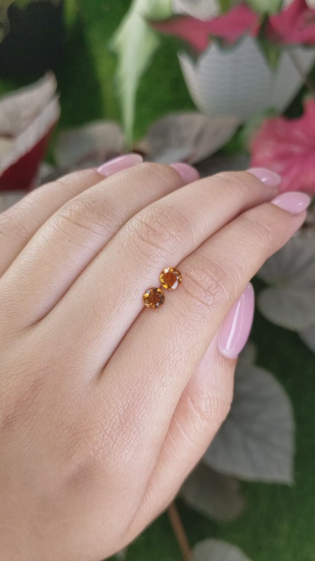0.84&nbsp;Ct.Tw.Total Carat Weight Orange Madeira Citrine Pair from Brazil Size Video
