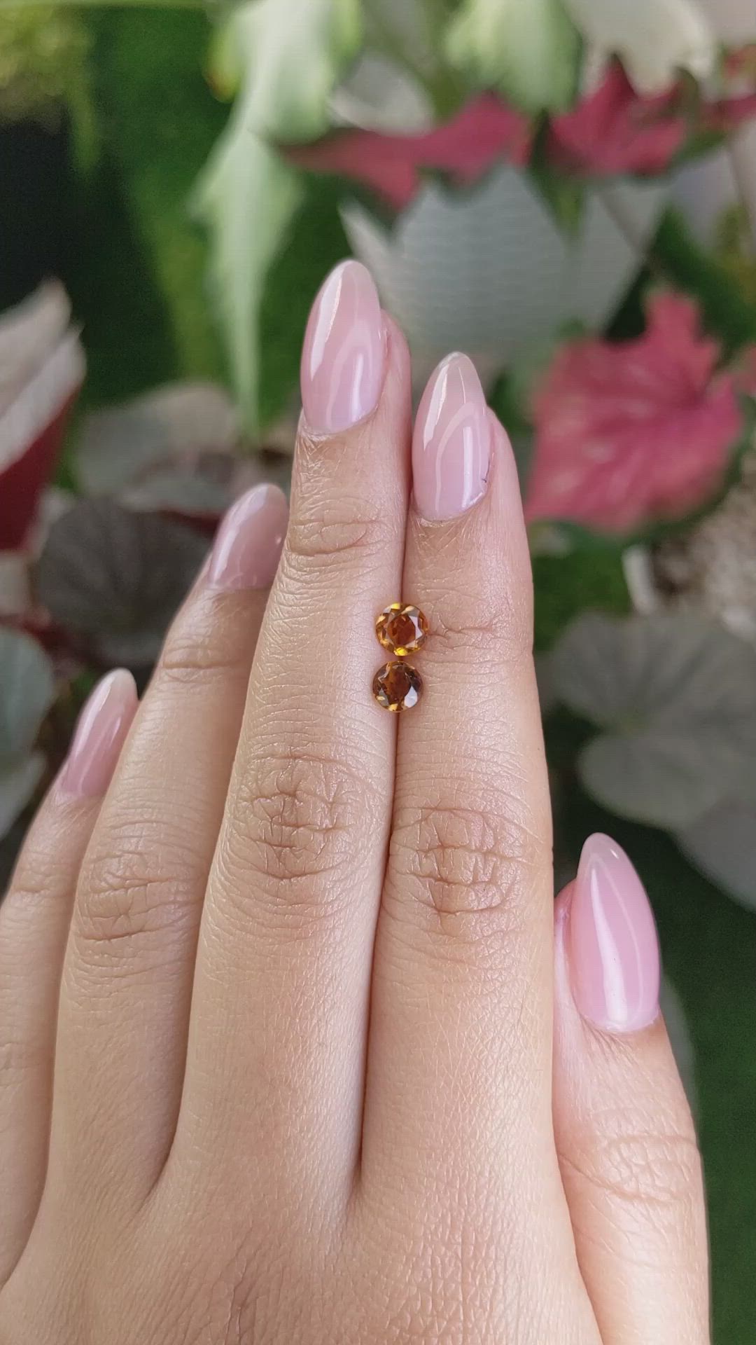 0.84&nbsp;Ct.Tw.Total Carat Weight Orange Madeira Citrine Pair from Brazil Size Video