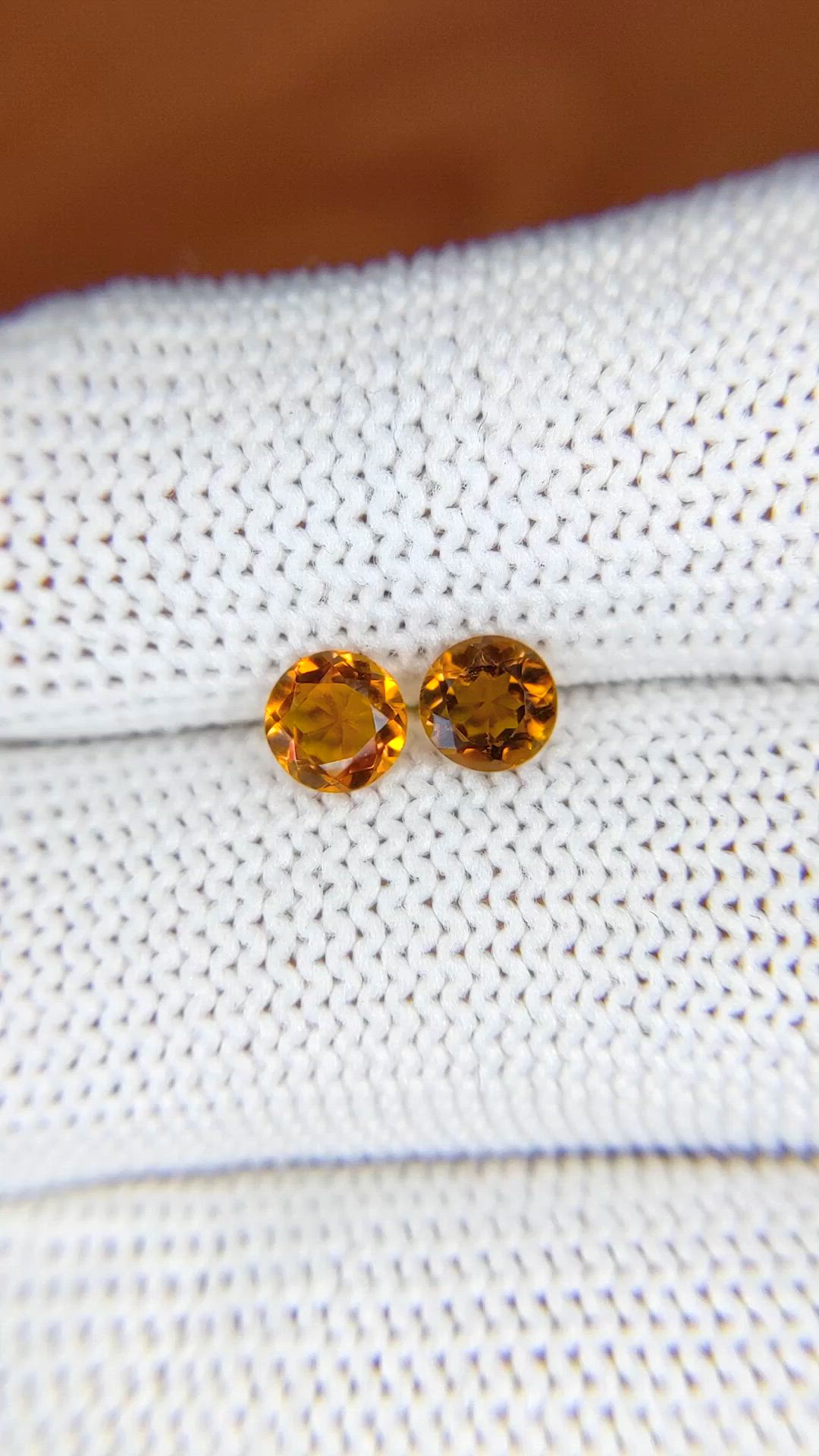 0.84&nbsp;Ct.Tw.Total Carat Weight Orange Madeira Citrine Pair from Brazil Size Video