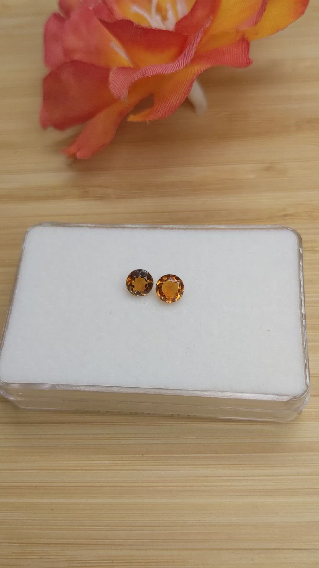 0.84&nbsp;Ct.Tw.Total Carat Weight Orange Madeira Citrine Pair from Brazil Size Video