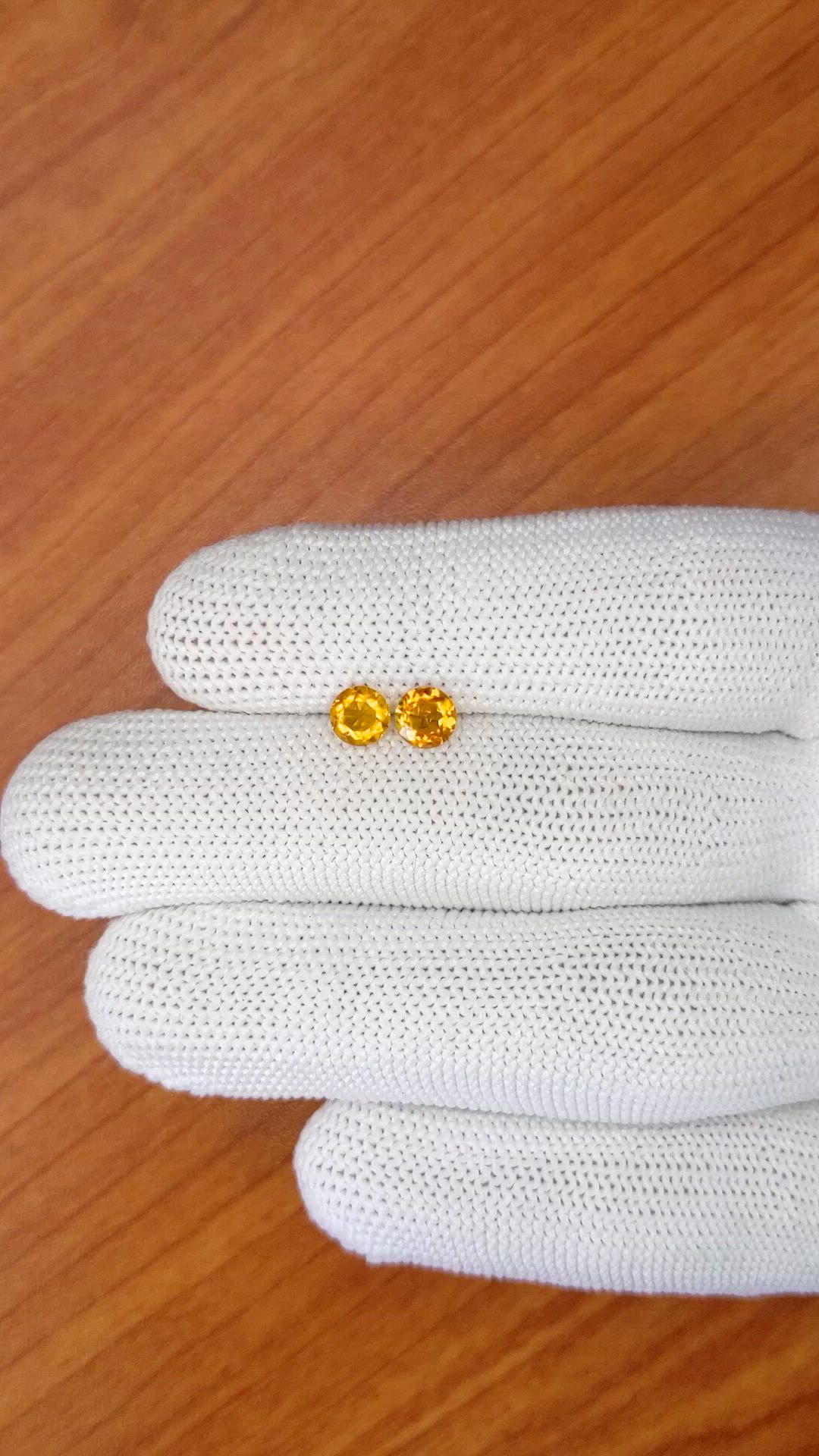 0.88&nbsp;Ct.Tw.Total Carat Weight Yellowish Orange Madeira Citrine Pair from Brazil Size Video