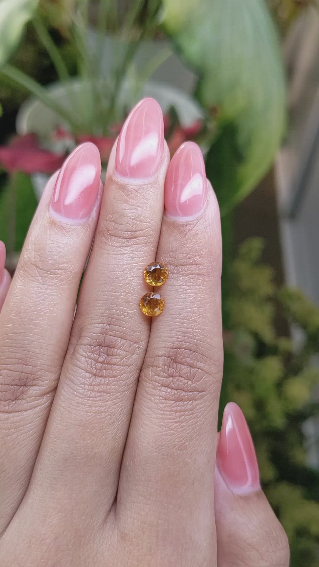 0.87&nbsp;Ct.Tw.Total Carat Weight Yellowish Orange Madeira Citrine Pair from Brazil Size Video