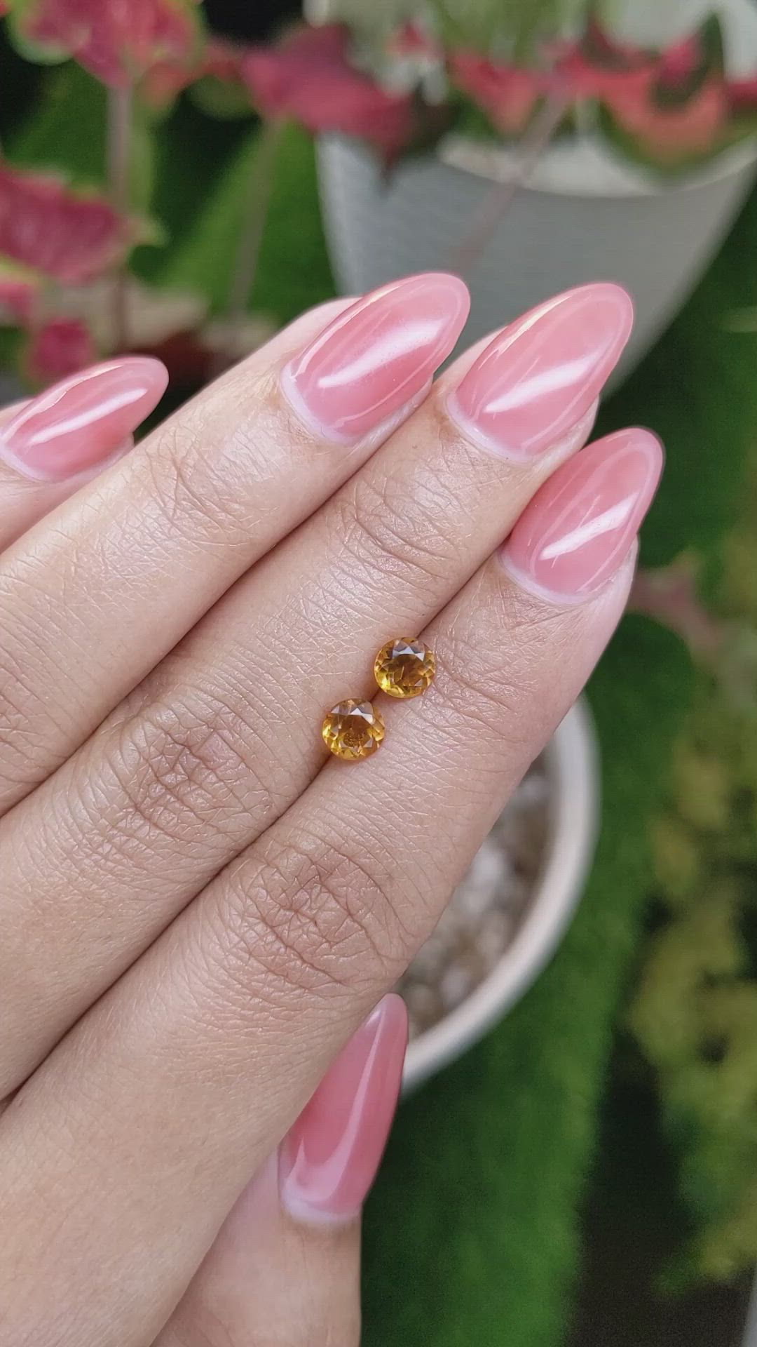 0.87&nbsp;Ct.Tw.Total Carat Weight Yellowish Orange Madeira Citrine Pair from Brazil Size Video