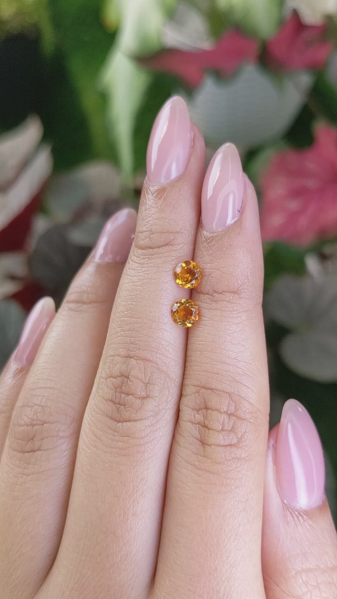 0.78&nbsp;Ct.Tw.Total Carat Weight Orange Madeira Citrine Pair from Brazil Size Video