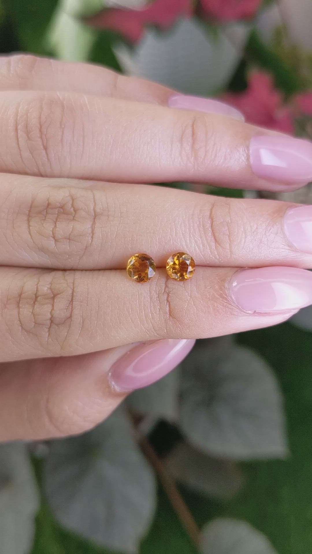 0.78&nbsp;Ct.Tw.Total Carat Weight Orange Madeira Citrine Pair from Brazil Size Video