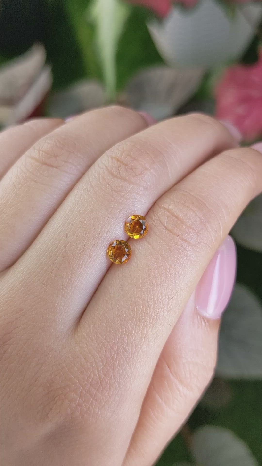 0.78&nbsp;Ct.Tw.Total Carat Weight Orange Madeira Citrine Pair from Brazil Size Video