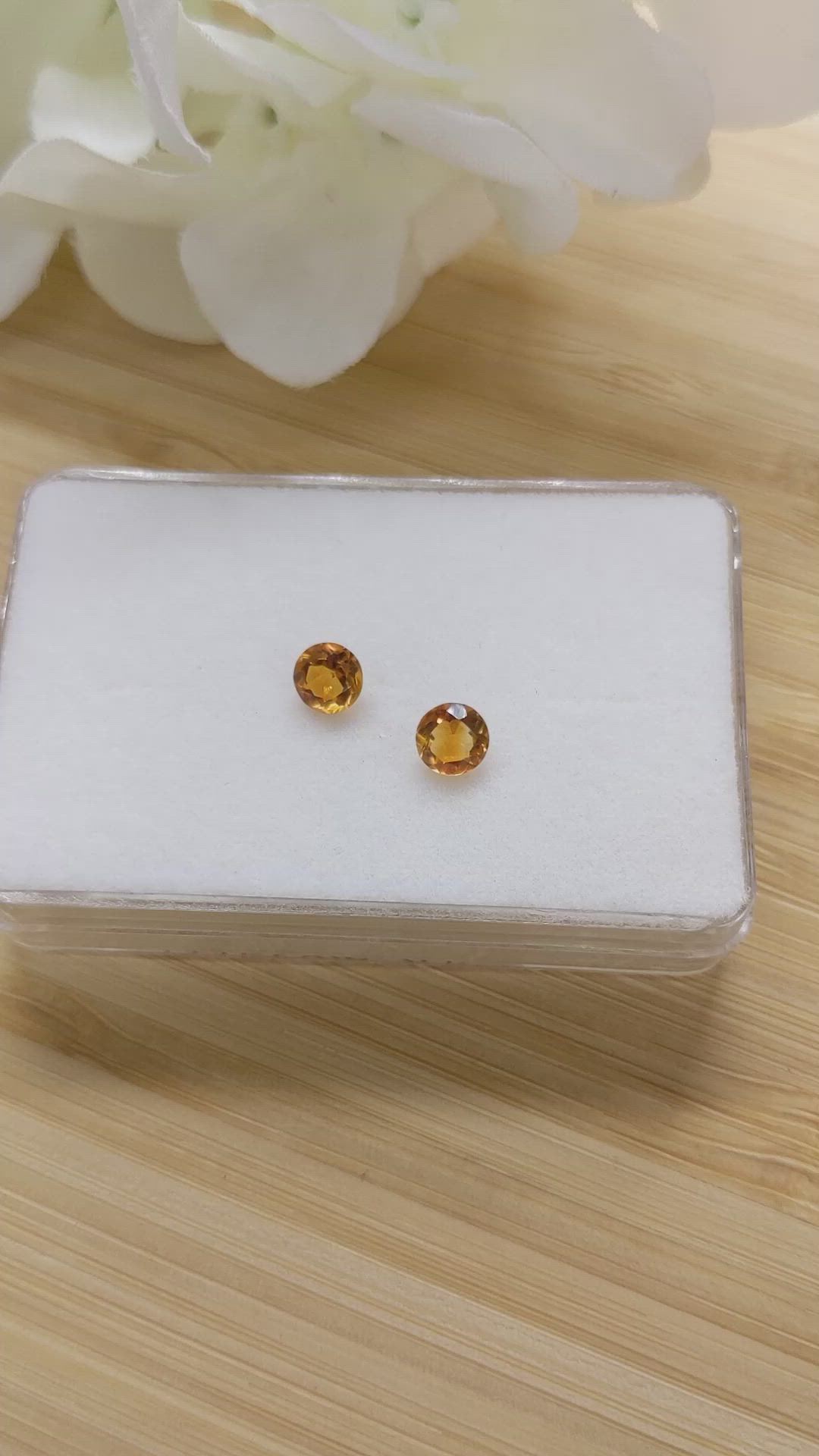 0.78&nbsp;Ct.Tw.Total Carat Weight Orange Madeira Citrine Pair from Brazil Size Video