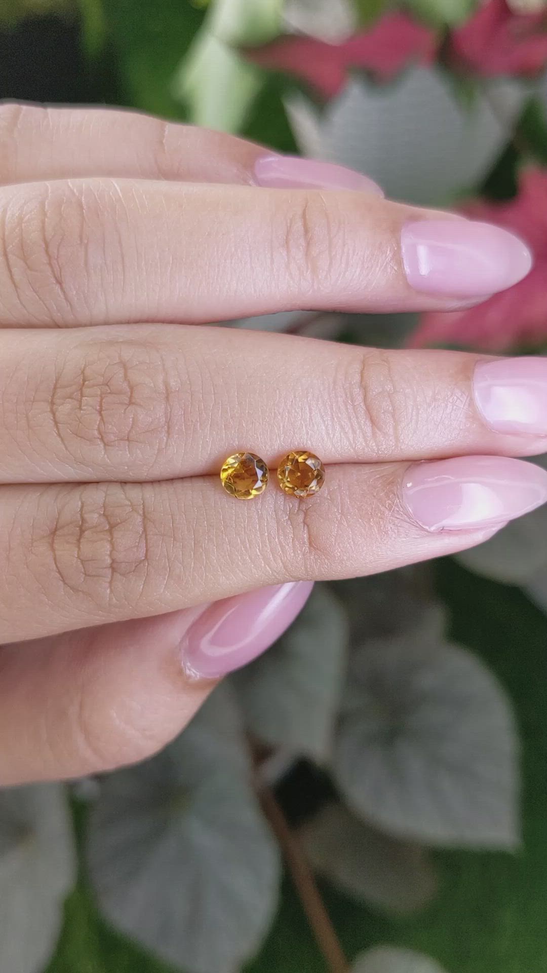 0.86&nbsp;Ct.Tw.Total Carat Weight Yellowish Orange Madeira Citrine Pair from Brazil Size Video