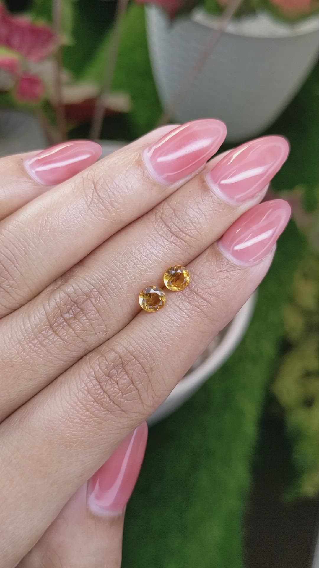 0.88&nbsp;Ct.Tw.Total Carat Weight Yellowish Orange Madeira Citrine Pair from Brazil Size Video