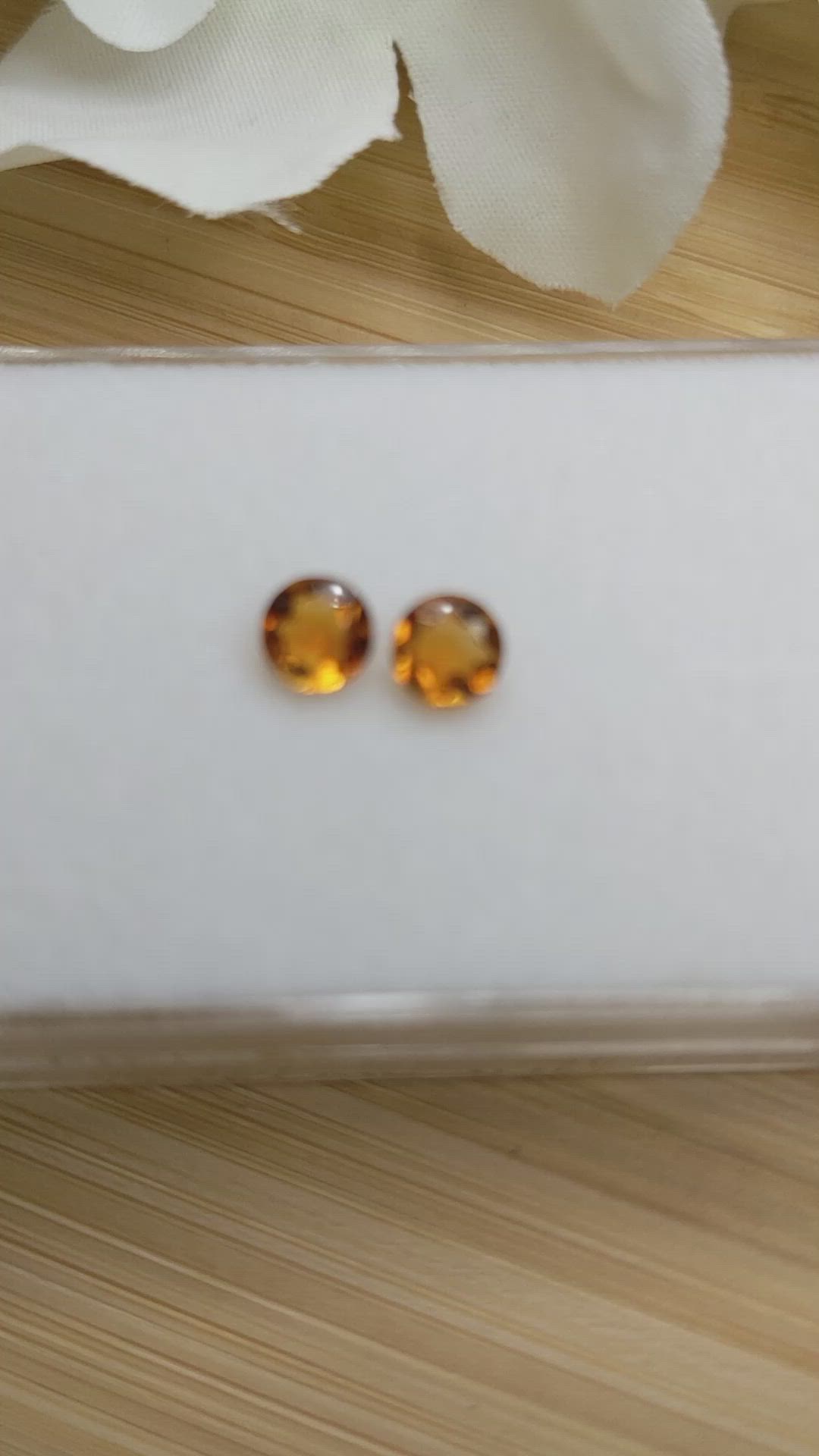 0.78&nbsp;Ct.Tw.Total Carat Weight Brownish Orange Madeira Citrine Pair from Brazil Size Video