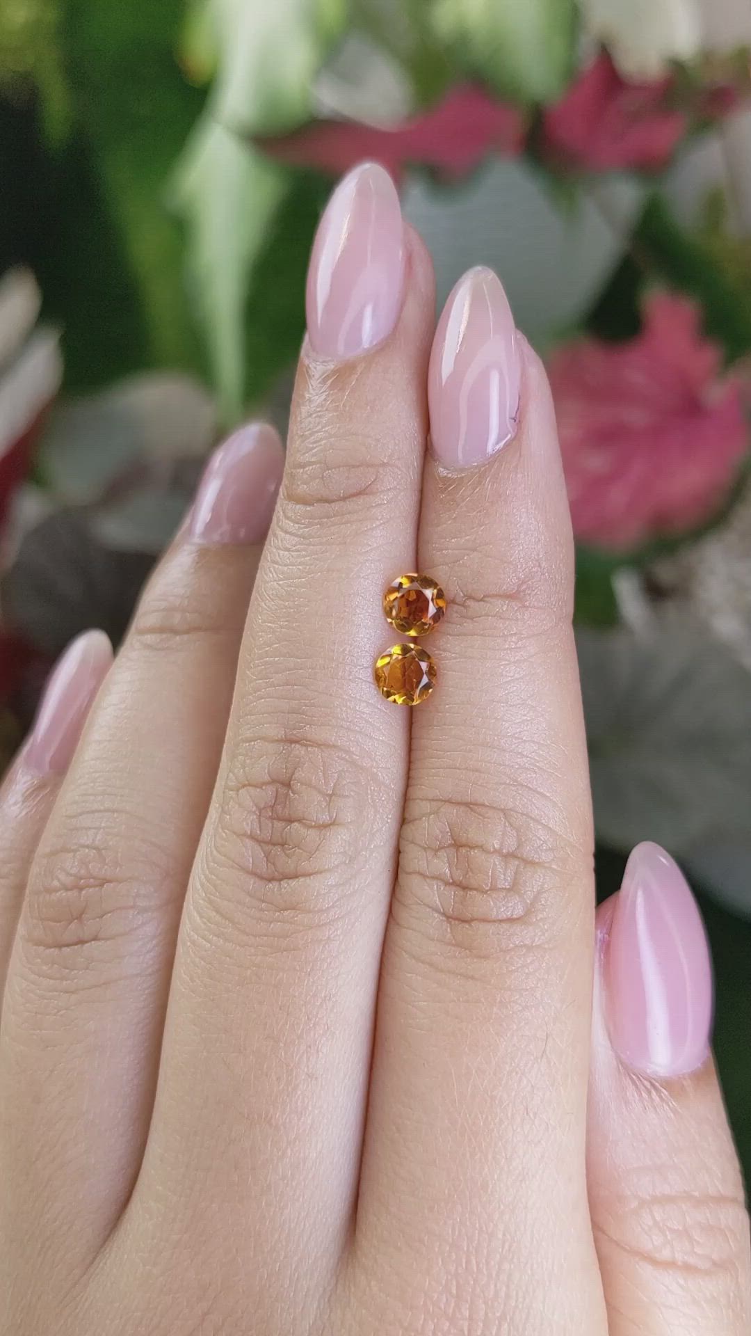 0.78&nbsp;Ct.Tw.Total Carat Weight Brownish Orange Madeira Citrine Pair from Brazil Size Video