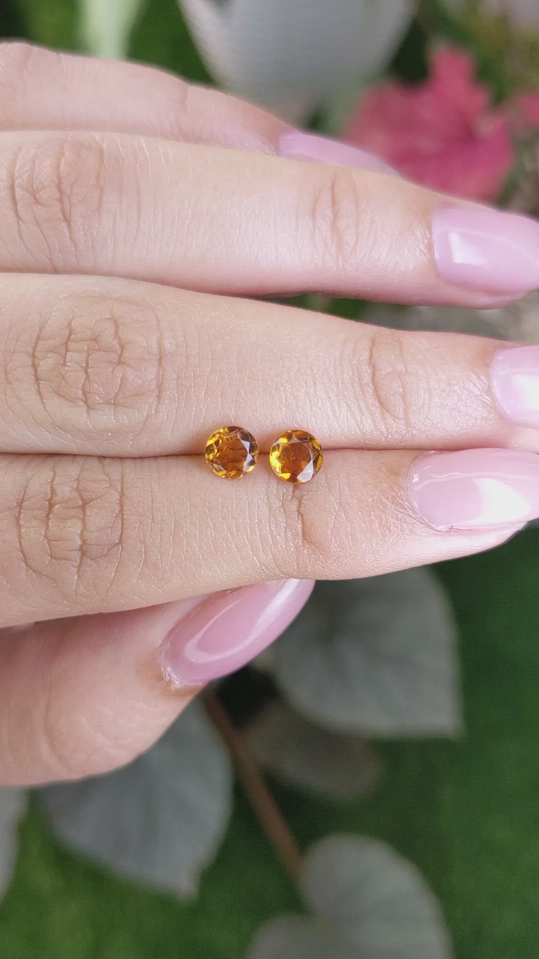 0.78&nbsp;Ct.Tw.Total Carat Weight Brownish Orange Madeira Citrine Pair from Brazil Size Video