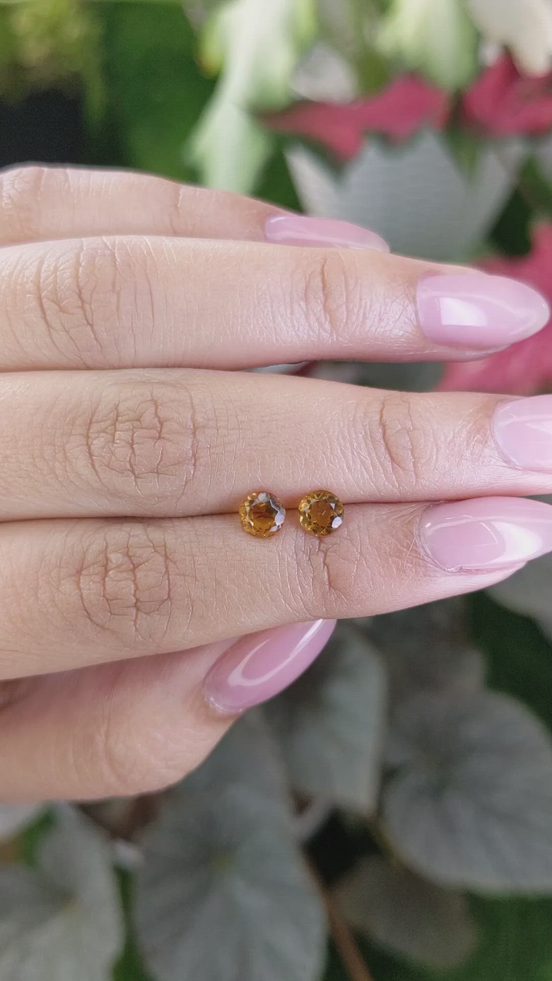 0.87&nbsp;Ct.Tw.Total Carat Weight Yellowish Orange Madeira Citrine Pair from Brazil Size Video