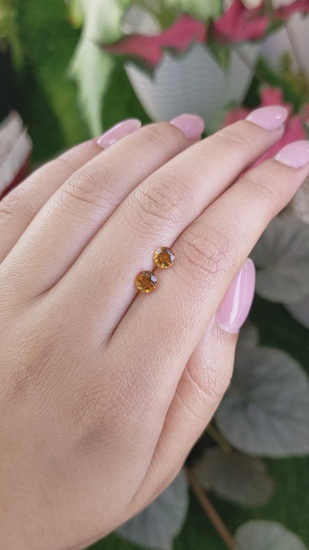 0.87&nbsp;Ct.Tw.Total Carat Weight Yellowish Orange Madeira Citrine Pair from Brazil Size Video