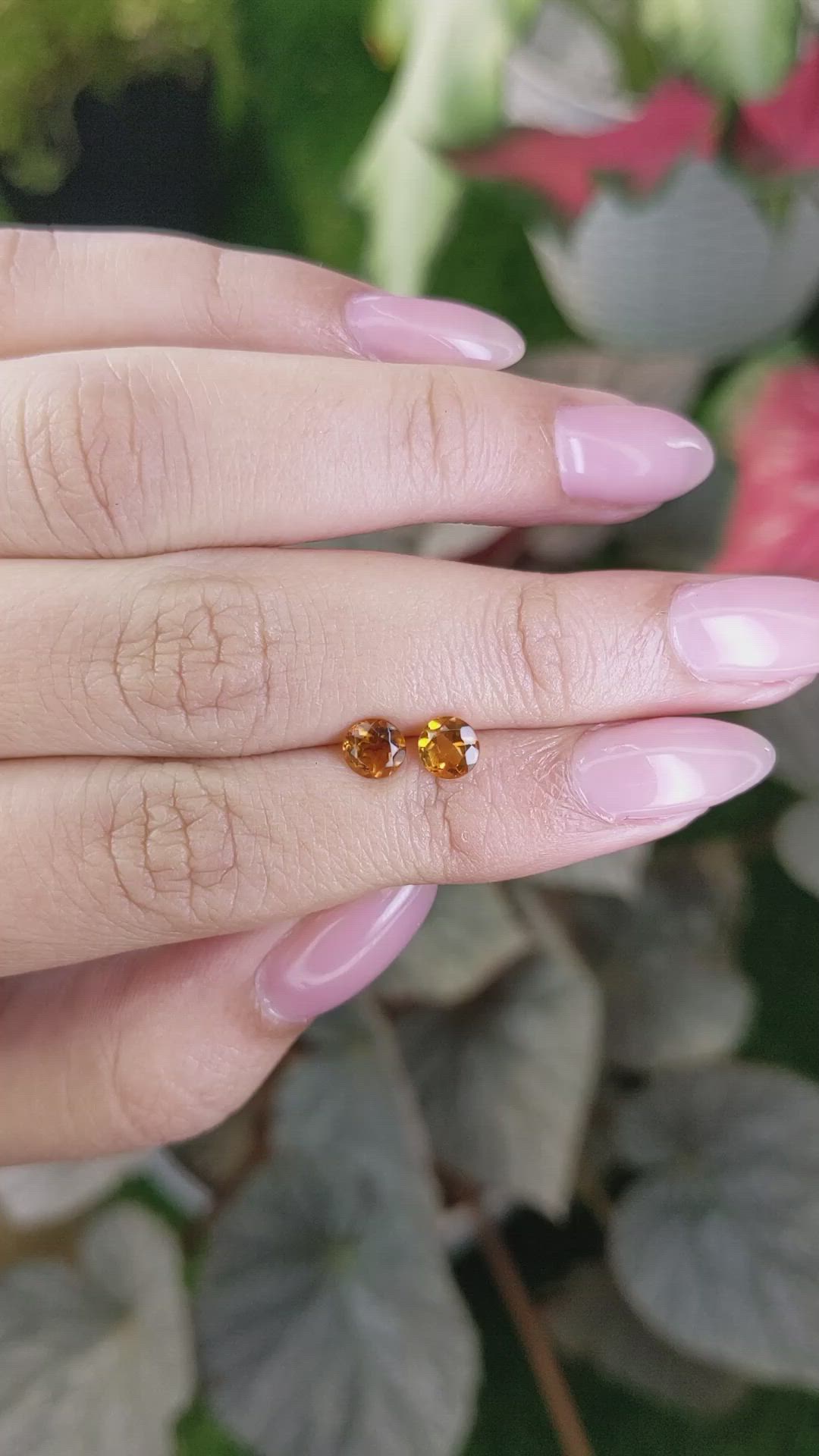 0.92&nbsp;Ct.Tw.Total Carat Weight Orange Madeira Citrine Pair from Brazil Size Video