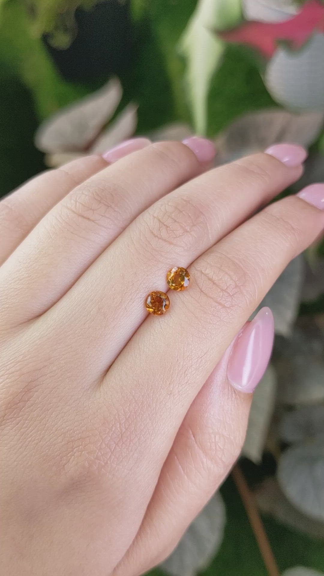 0.92&nbsp;Ct.Tw.Total Carat Weight Orange Madeira Citrine Pair from Brazil Size Video