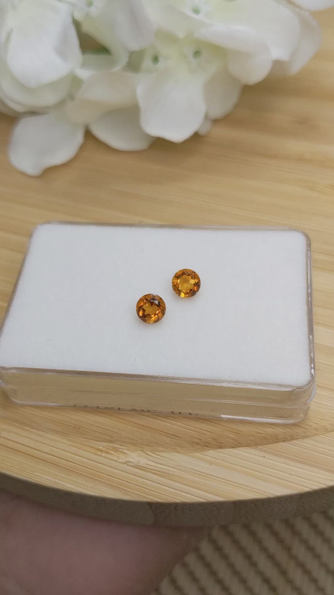 0.92&nbsp;Ct.Tw.Total Carat Weight Orange Madeira Citrine Pair from Brazil Size Video