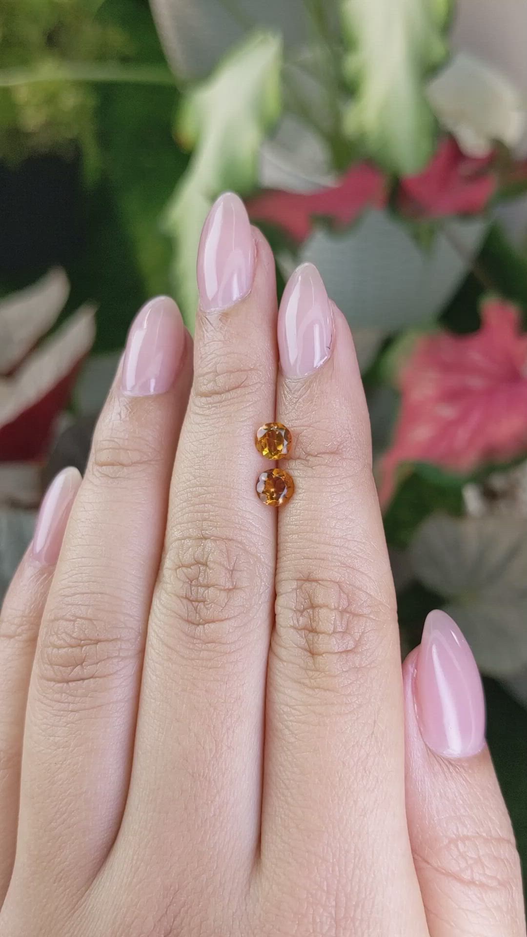 0.92&nbsp;Ct.Tw.Total Carat Weight Orange Madeira Citrine Pair from Brazil Size Video
