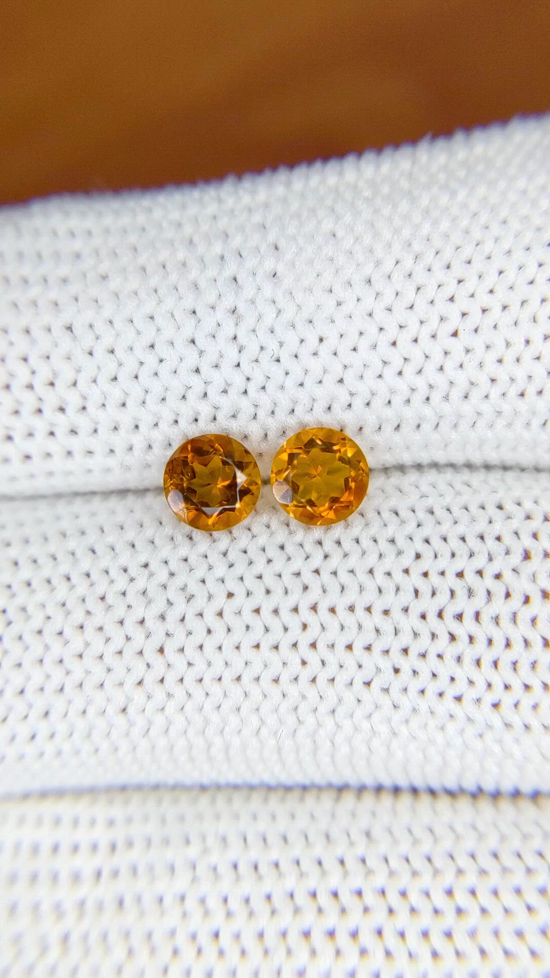 0.92&nbsp;Ct.Tw.Total Carat Weight Orange Madeira Citrine Pair from Brazil Size Video