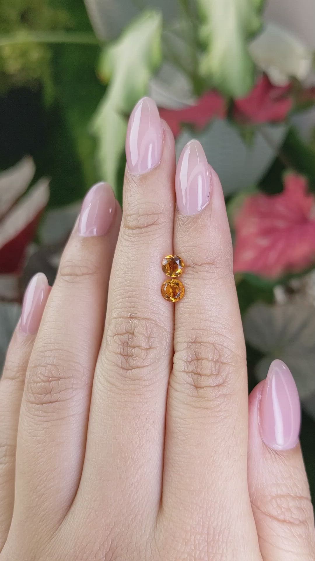 0.87&nbsp;Ct.Tw.Total Carat Weight Orange Madeira Citrine Pair from Brazil Size Video