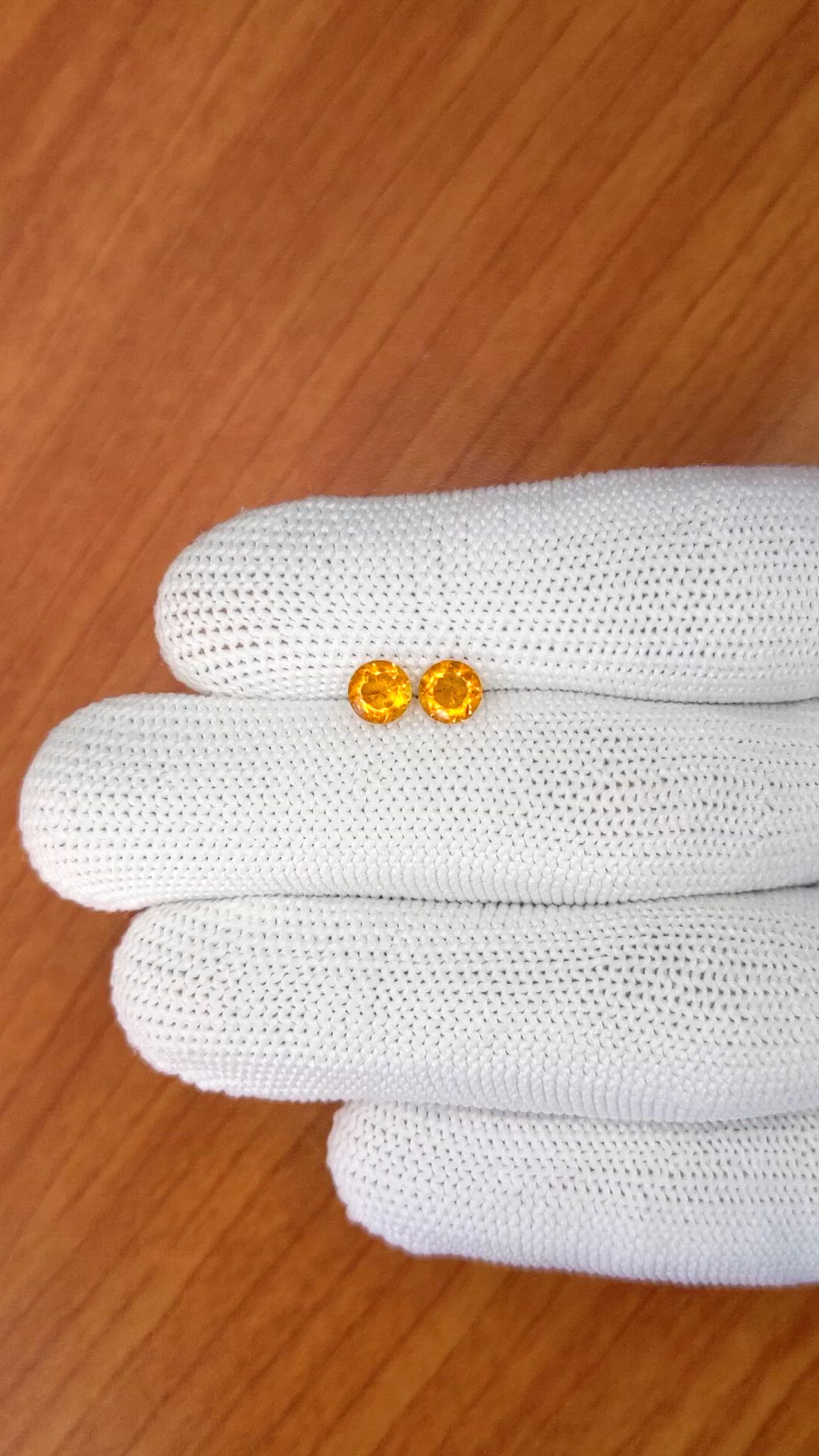 0.87&nbsp;Ct.Tw.Total Carat Weight Orange Madeira Citrine Pair from Brazil Size Video
