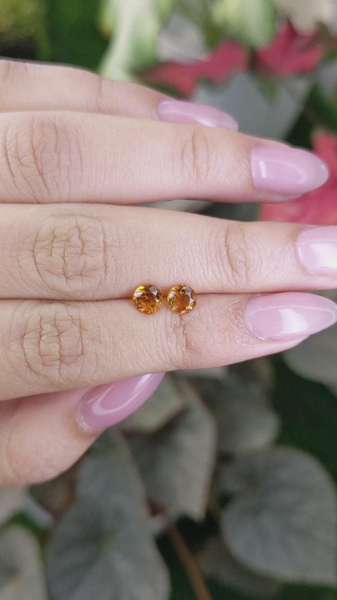 0.87&nbsp;Ct.Tw.Total Carat Weight Orange Madeira Citrine Pair from Brazil Size Video