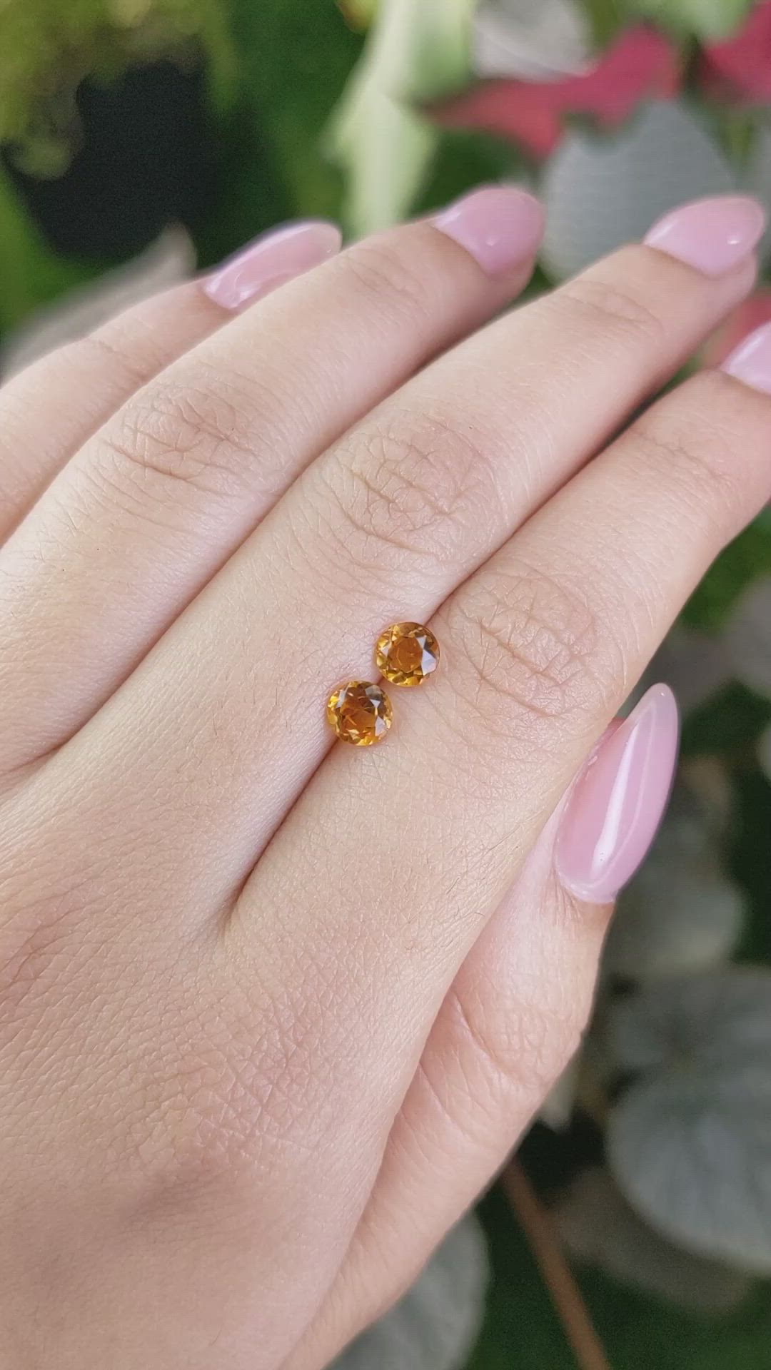 0.87&nbsp;Ct.Tw.Total Carat Weight Orange Madeira Citrine Pair from Brazil Size Video