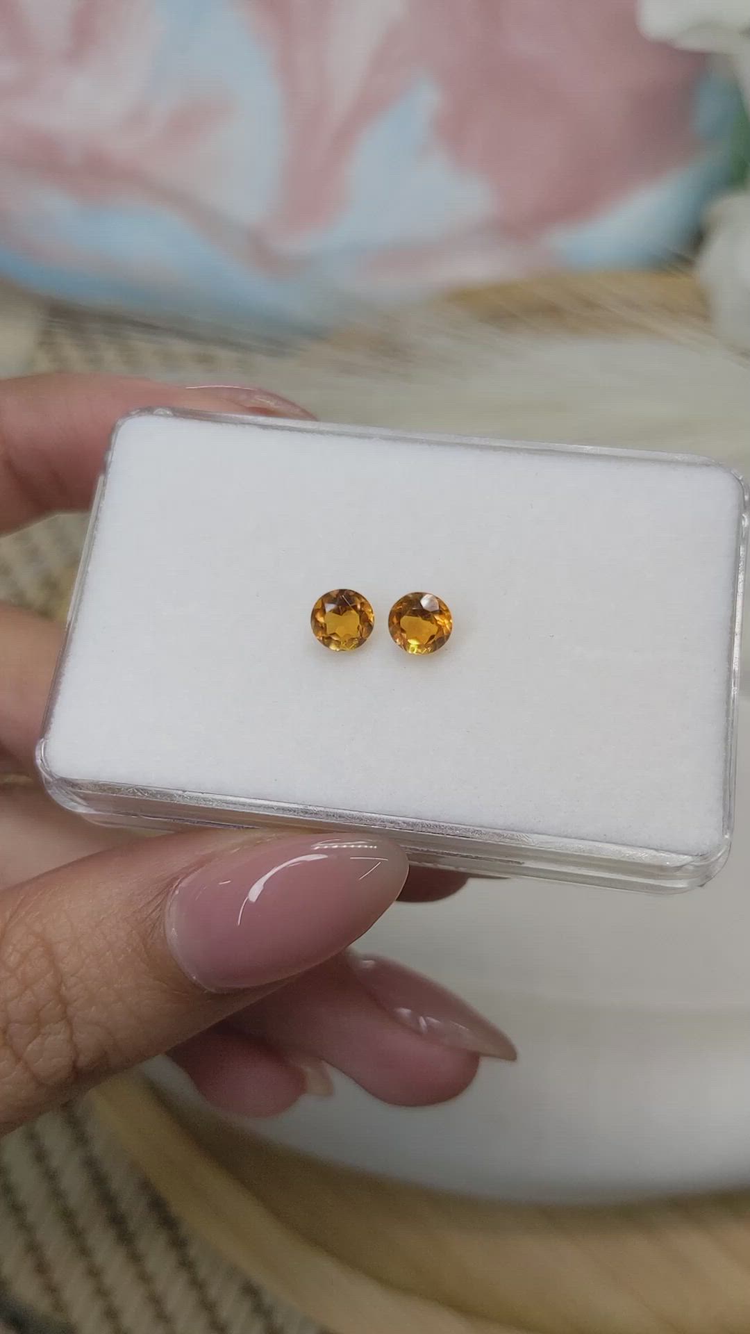 0.87&nbsp;Ct.Tw.Total Carat Weight Orange Madeira Citrine Pair from Brazil Size Video