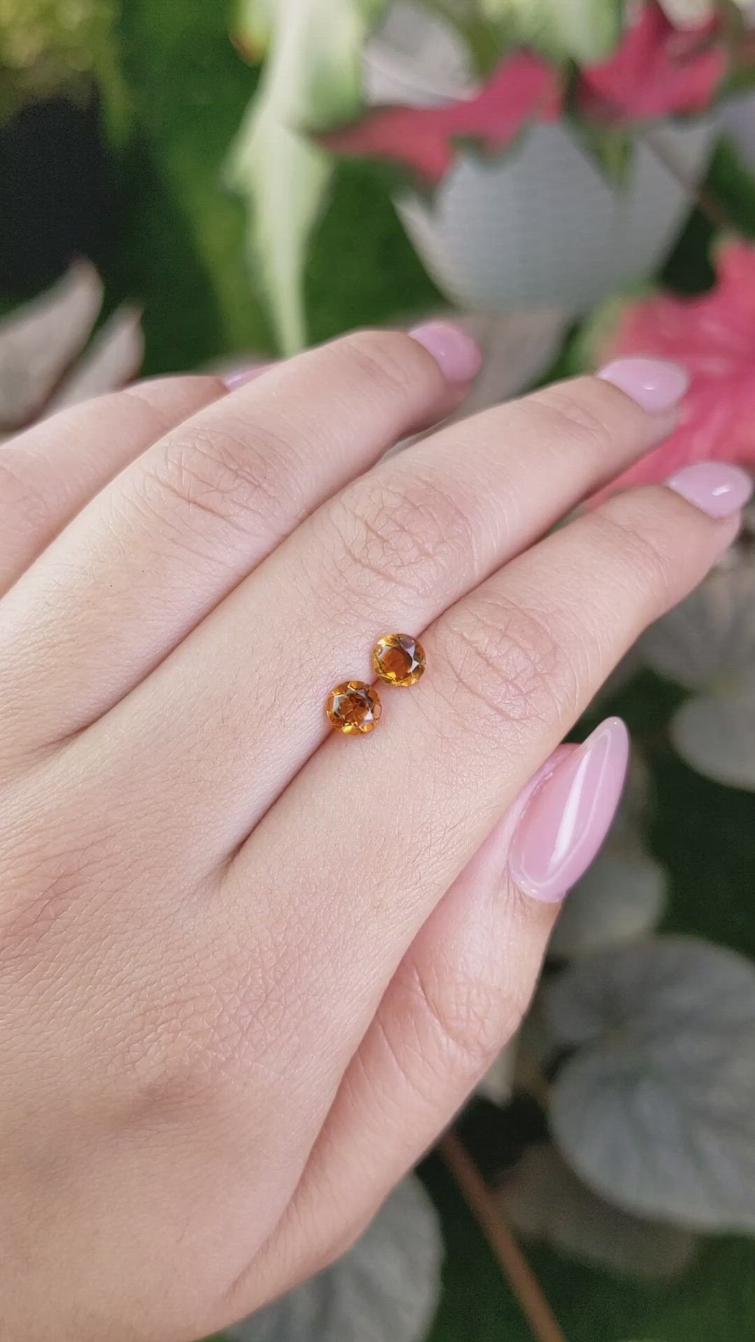 0.95&nbsp;Ct.Tw.Total Carat Weight Orange Madeira Citrine Pair from Brazil Size Video