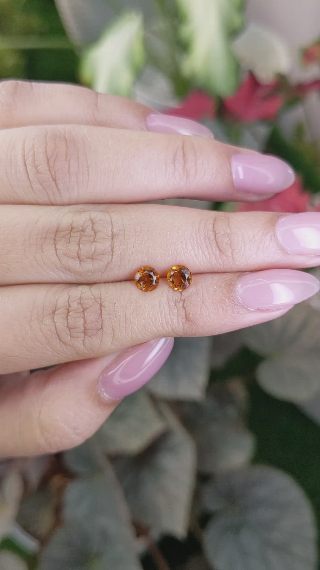 0.95&nbsp;Ct.Tw.Total Carat Weight Orange Madeira Citrine Pair from Brazil Size Video
