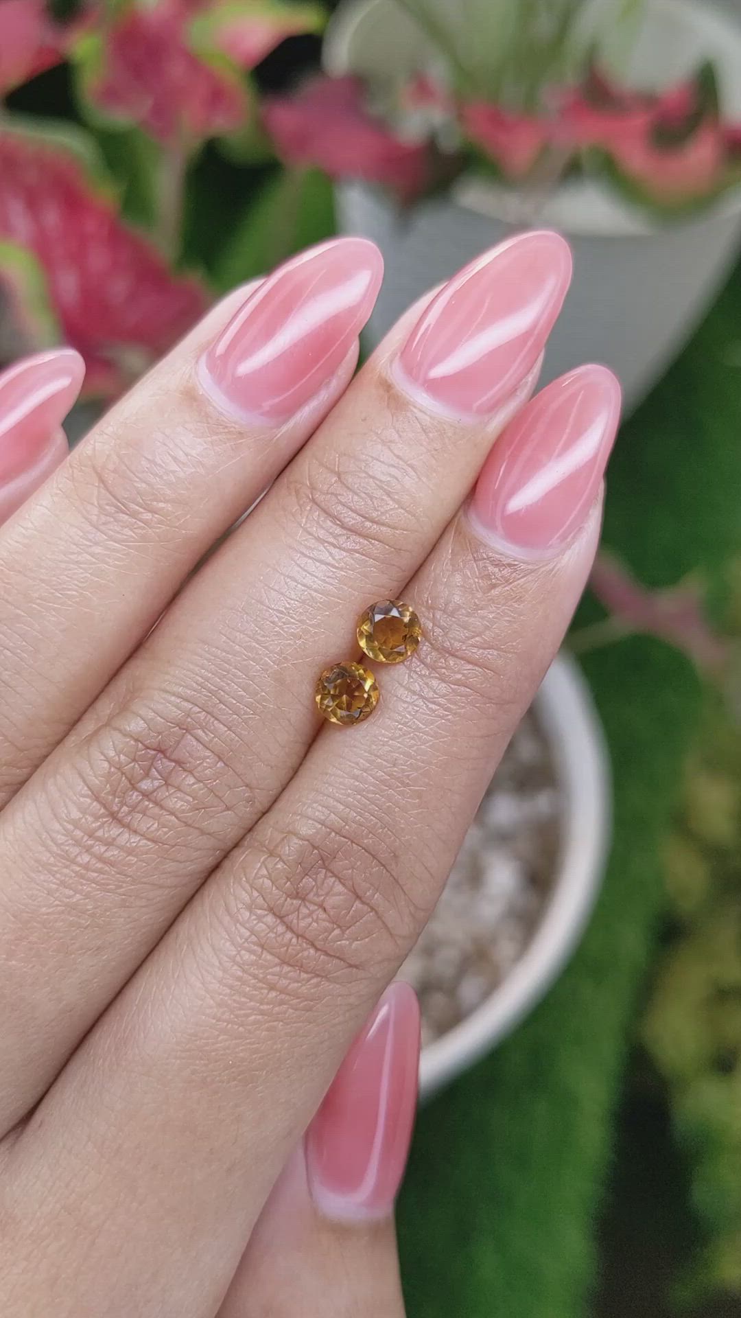 0.91&nbsp;Ct.Tw.Total Carat Weight Yellowish Orange Madeira Citrine Pair from Brazil Size Video