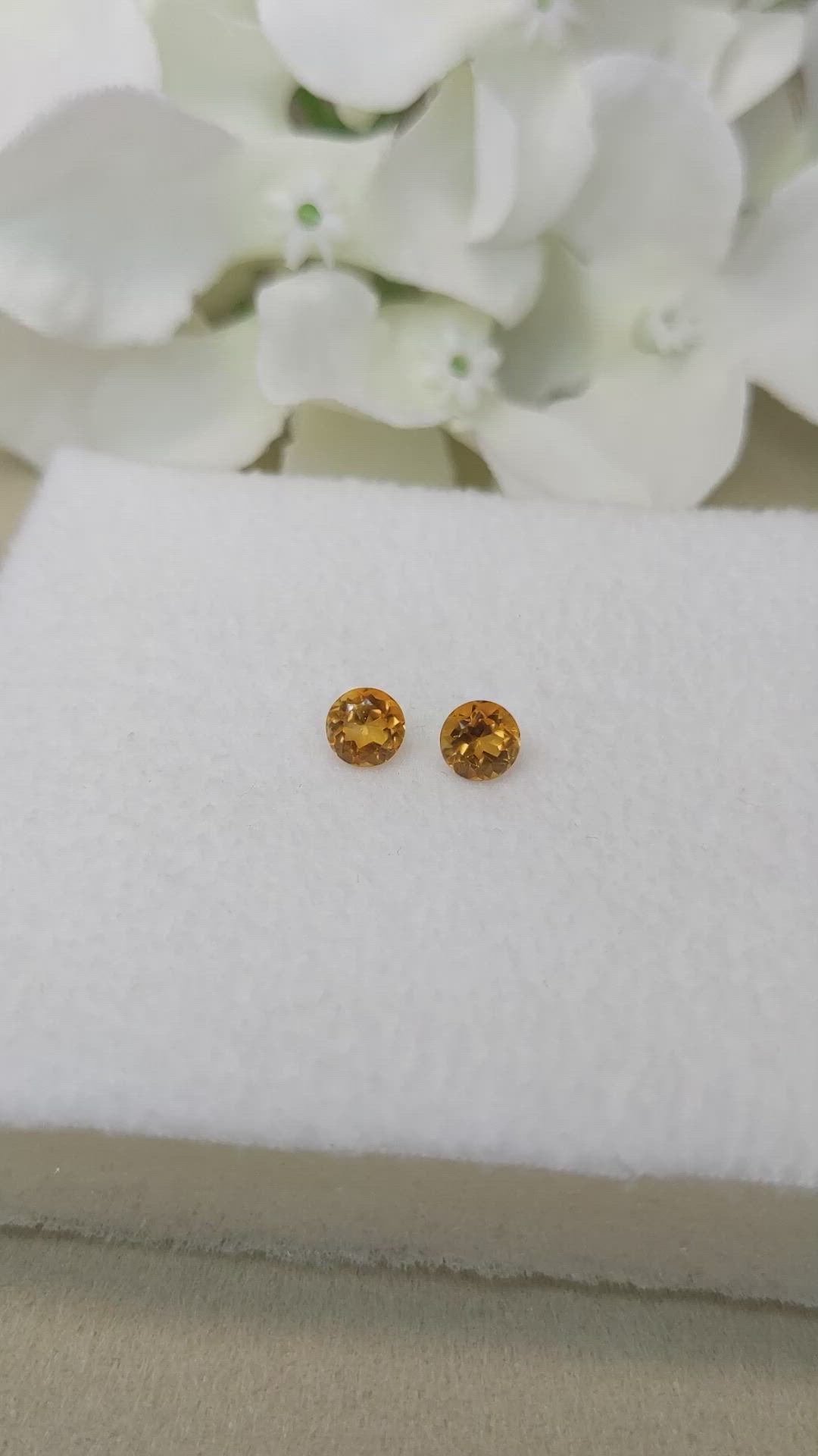0.98 Ct.Tw.Total Carat Weight Yellowish Orange Madeira Citrine Pair from Brazil Size Video