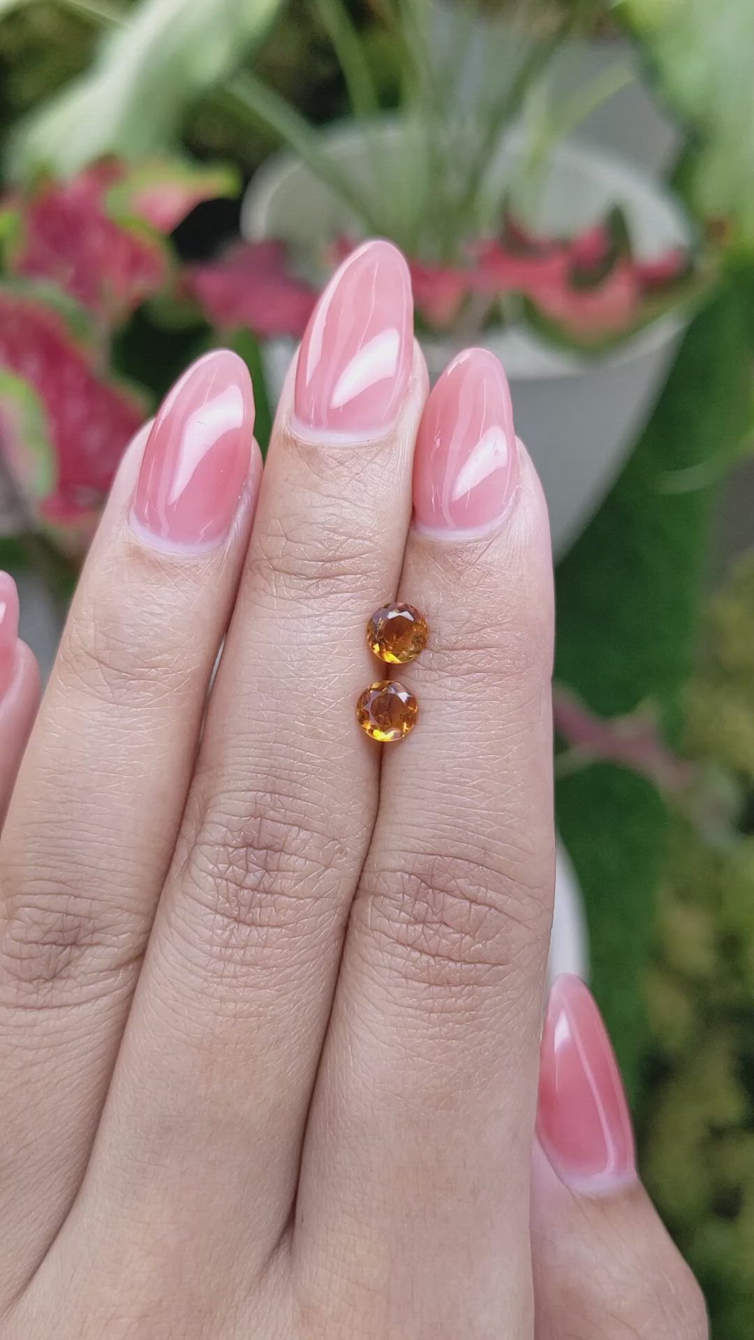 0.80&nbsp;Ct.Tw.Total Carat Weight Orange Madeira Citrine Pair from Brazil Size Video