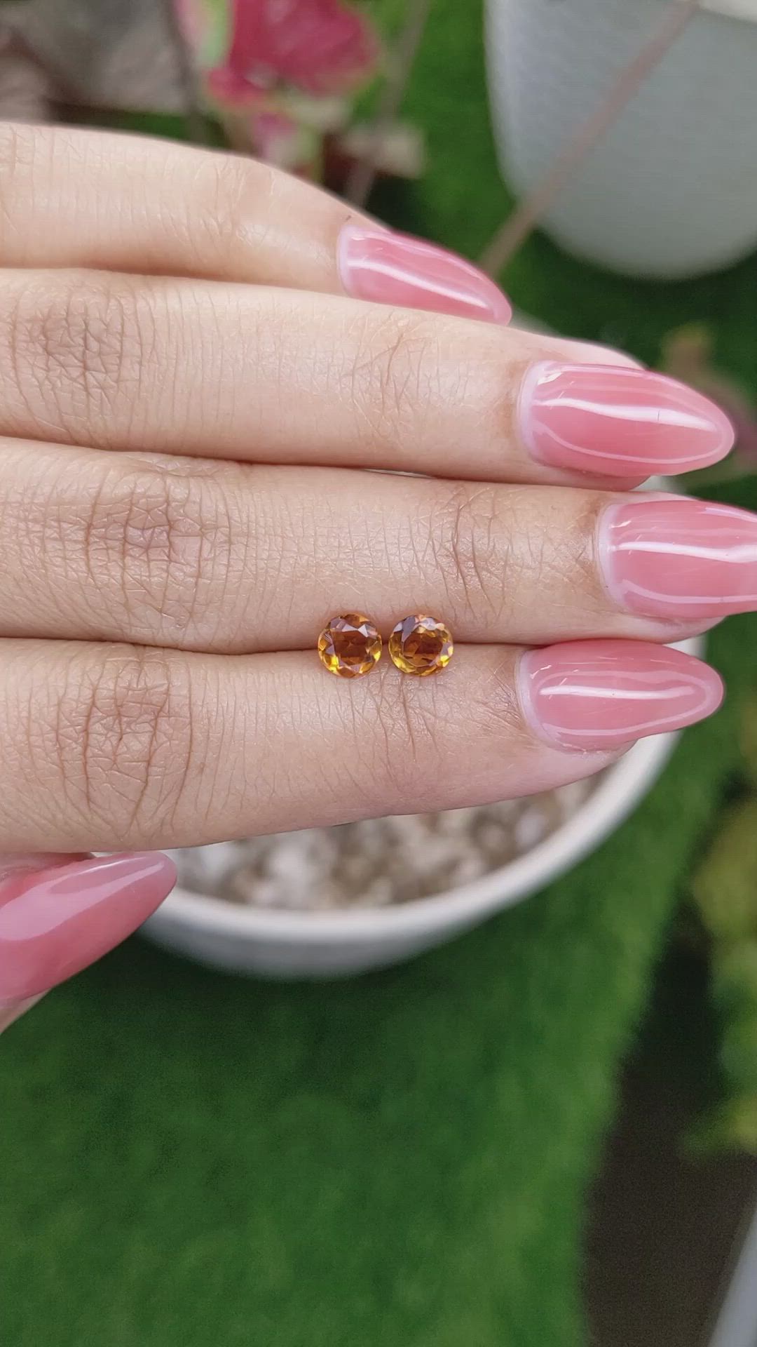 0.80&nbsp;Ct.Tw.Total Carat Weight Orange Madeira Citrine Pair from Brazil Size Video