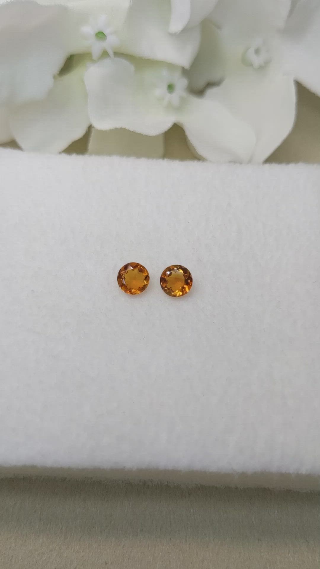 0.80&nbsp;Ct.Tw.Total Carat Weight Orange Madeira Citrine Pair from Brazil Size Video